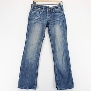 Cowgirl Tuff Co Blue Waves Jeans Womens 24x31 Blue Bootcut Thick Stitch